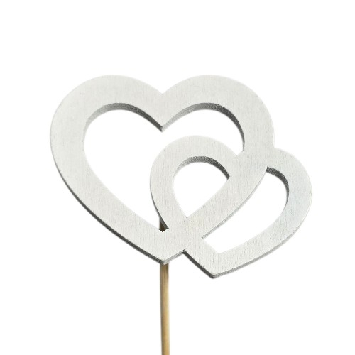 Double Heart Pick White